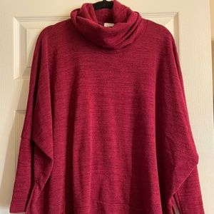 Small Maroon Women's Turtleneck Sweater